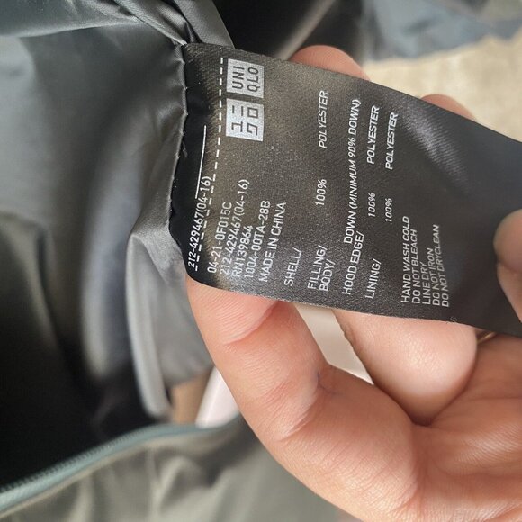 Uniqlo Womens Long Two Way Zip Hooded Ultra Light Down Packable Gray Size XS - Picture 11 of 16